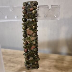 Vintage Unakite Beaded Bracelet